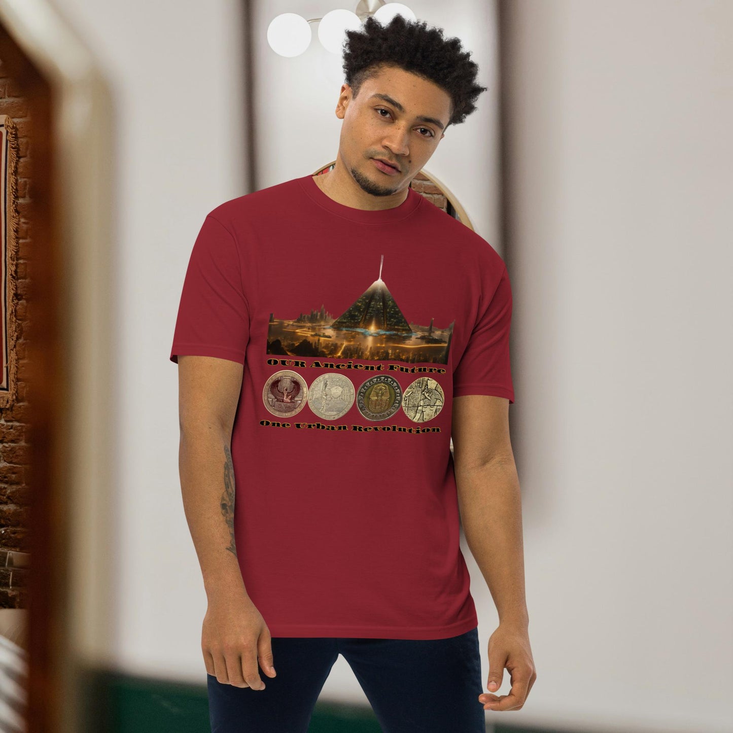 "ANCIENT FUTURE" Men’s Premium Heavyweight Tee