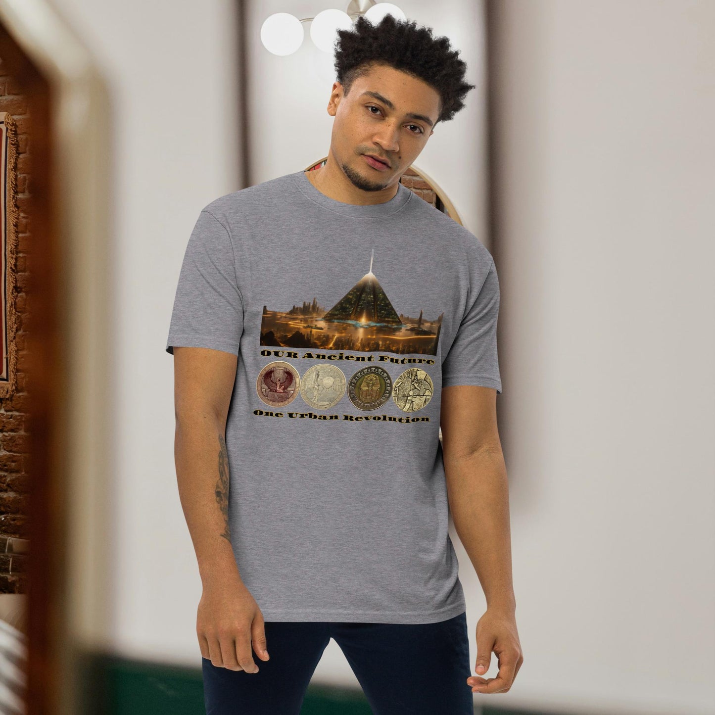 "ANCIENT FUTURE" Men’s Premium Heavyweight Tee