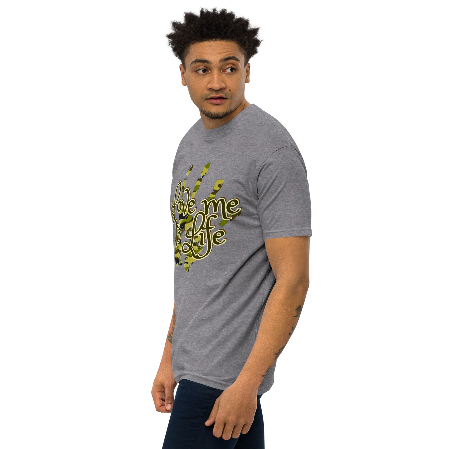 "LOVE ME TO LIFE" Men’s Premium Heavyweight Tee