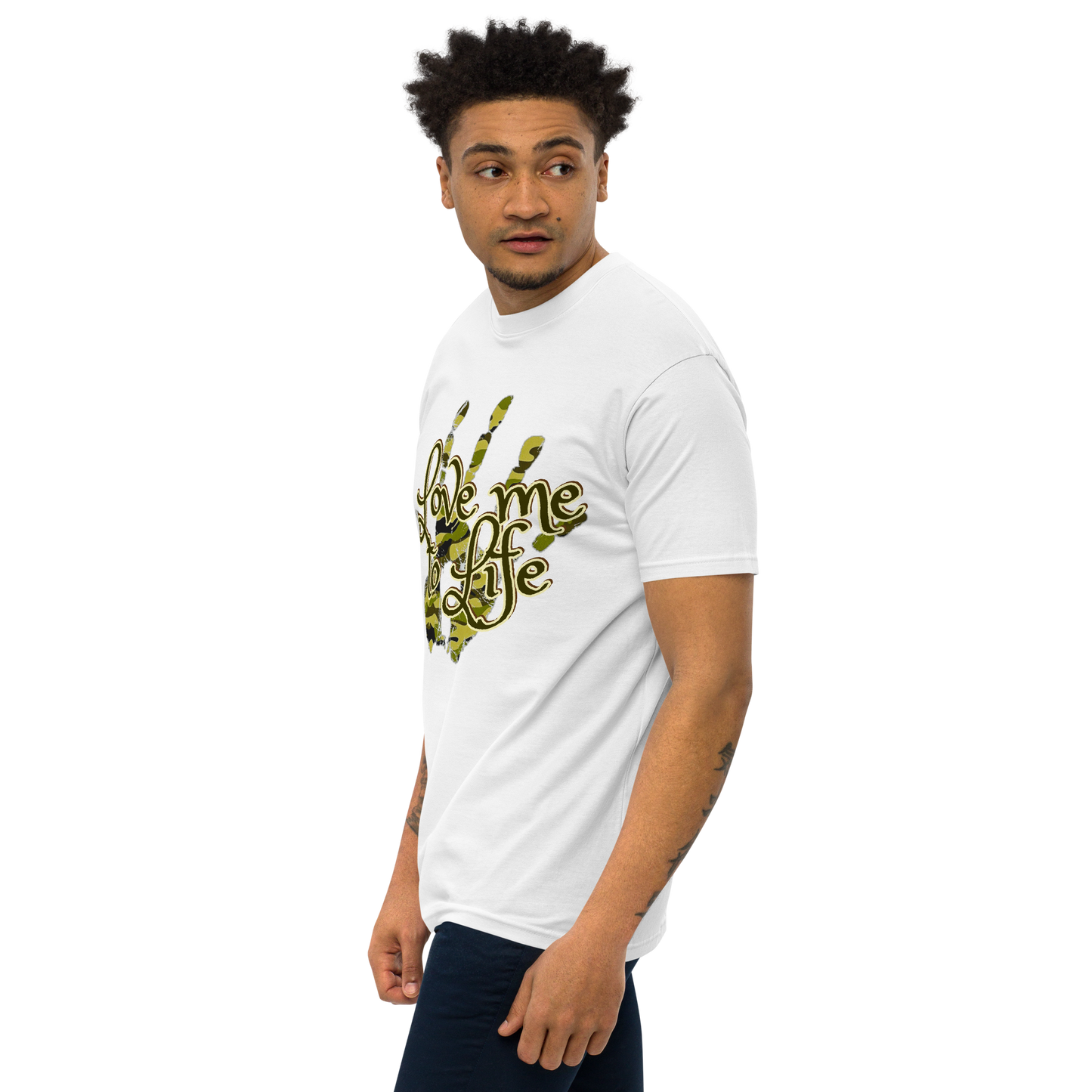 "LOVE ME TO LIFE" Men’s Premium Heavyweight Tee