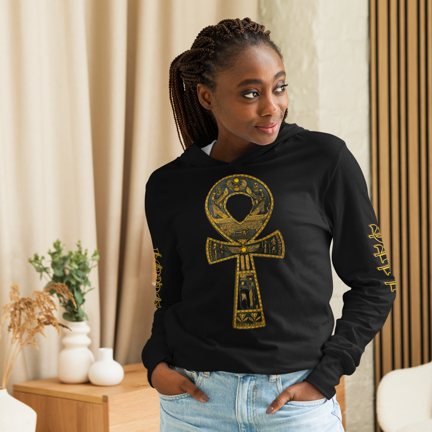 "ANKH" Unisex Hooded Long-sleeve Tee