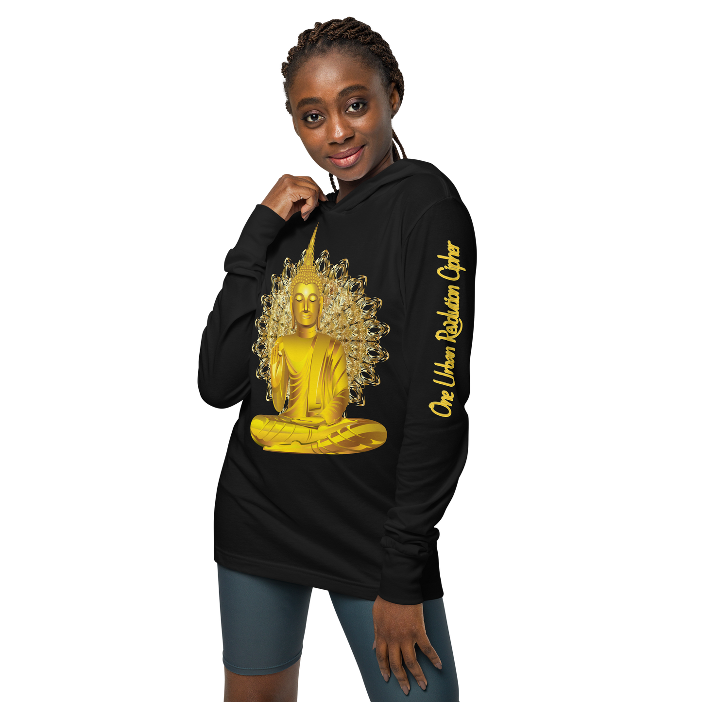 "GOLDEN MEDITATION" Unisex Hooded Long-sleeve Tee