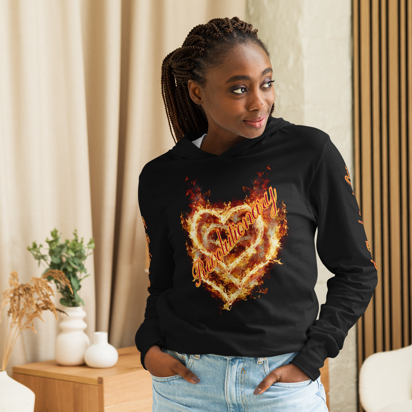 "CORE FIRE" Unisex Hooded Long-sleeve Tee