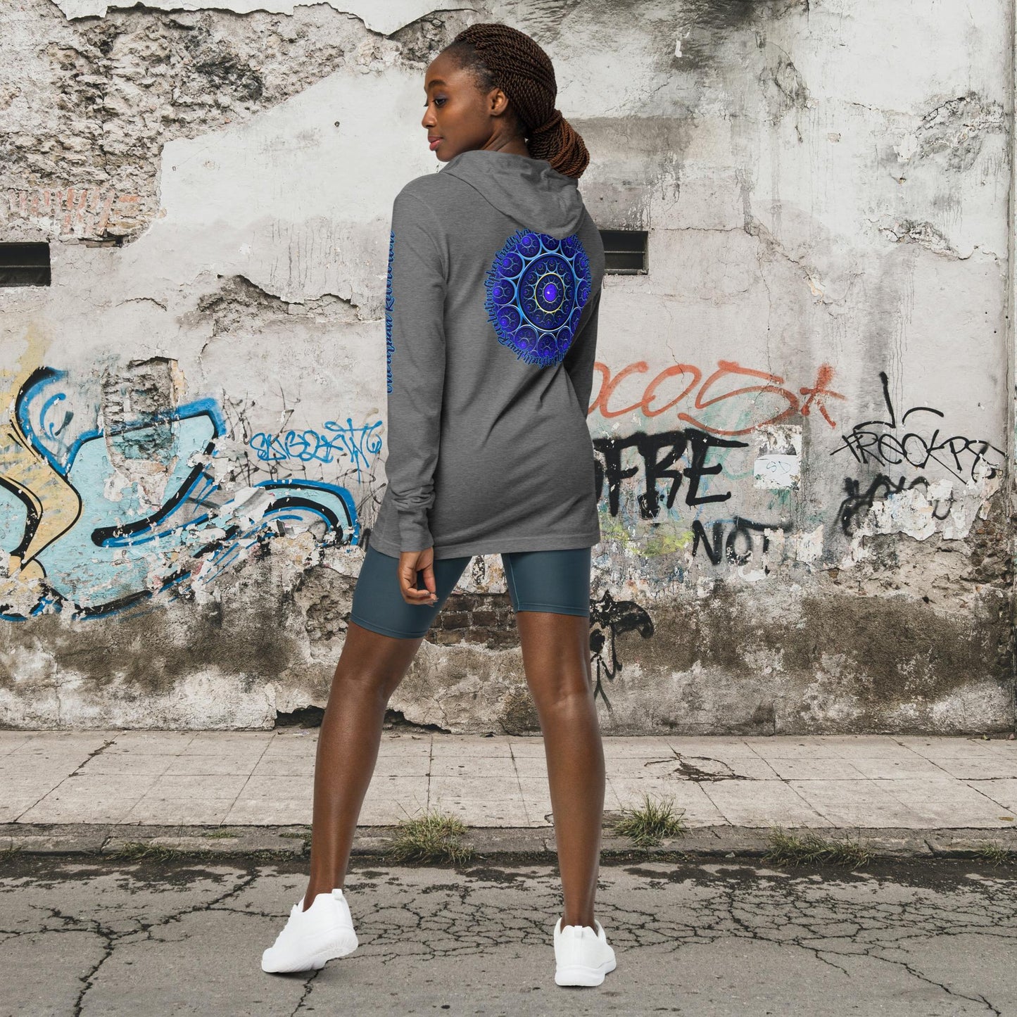 "COBALT BEAUTY" Unisex Hooded Long-sleeve Tee