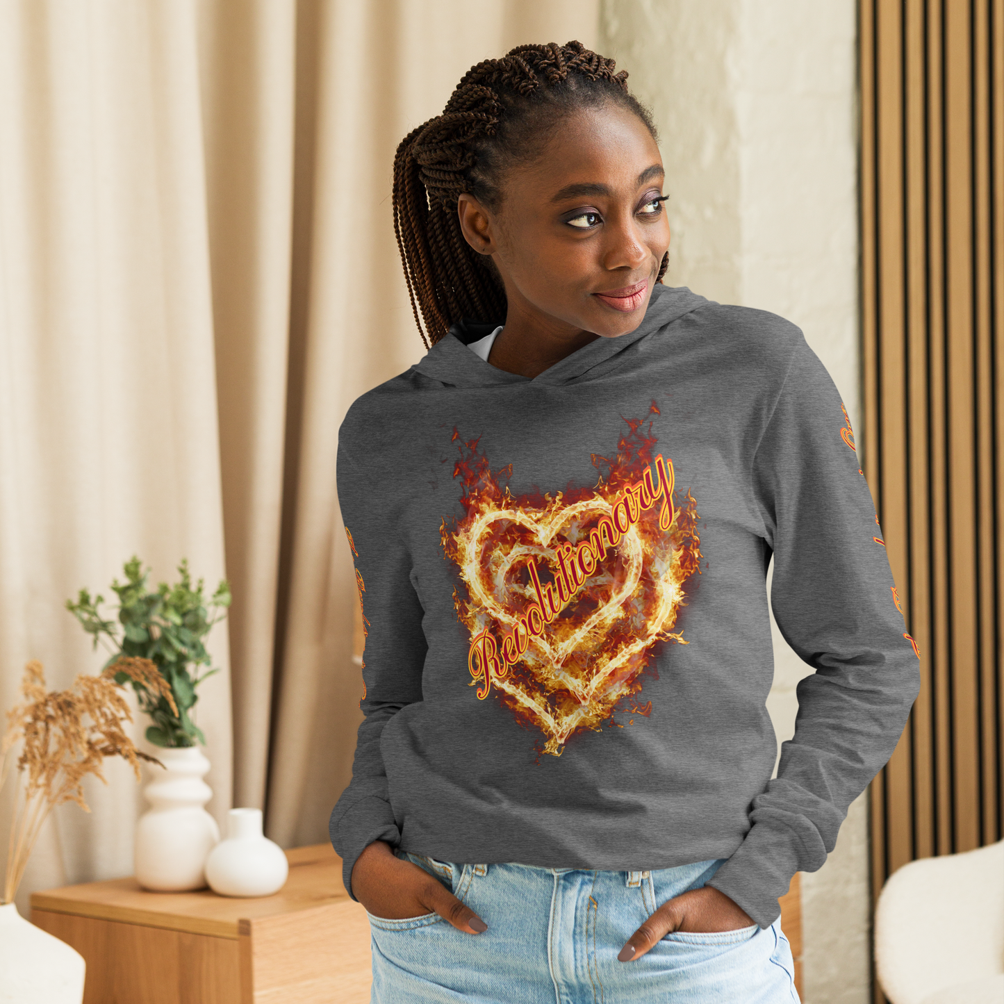 "CORE FIRE" Unisex Hooded Long-sleeve Tee