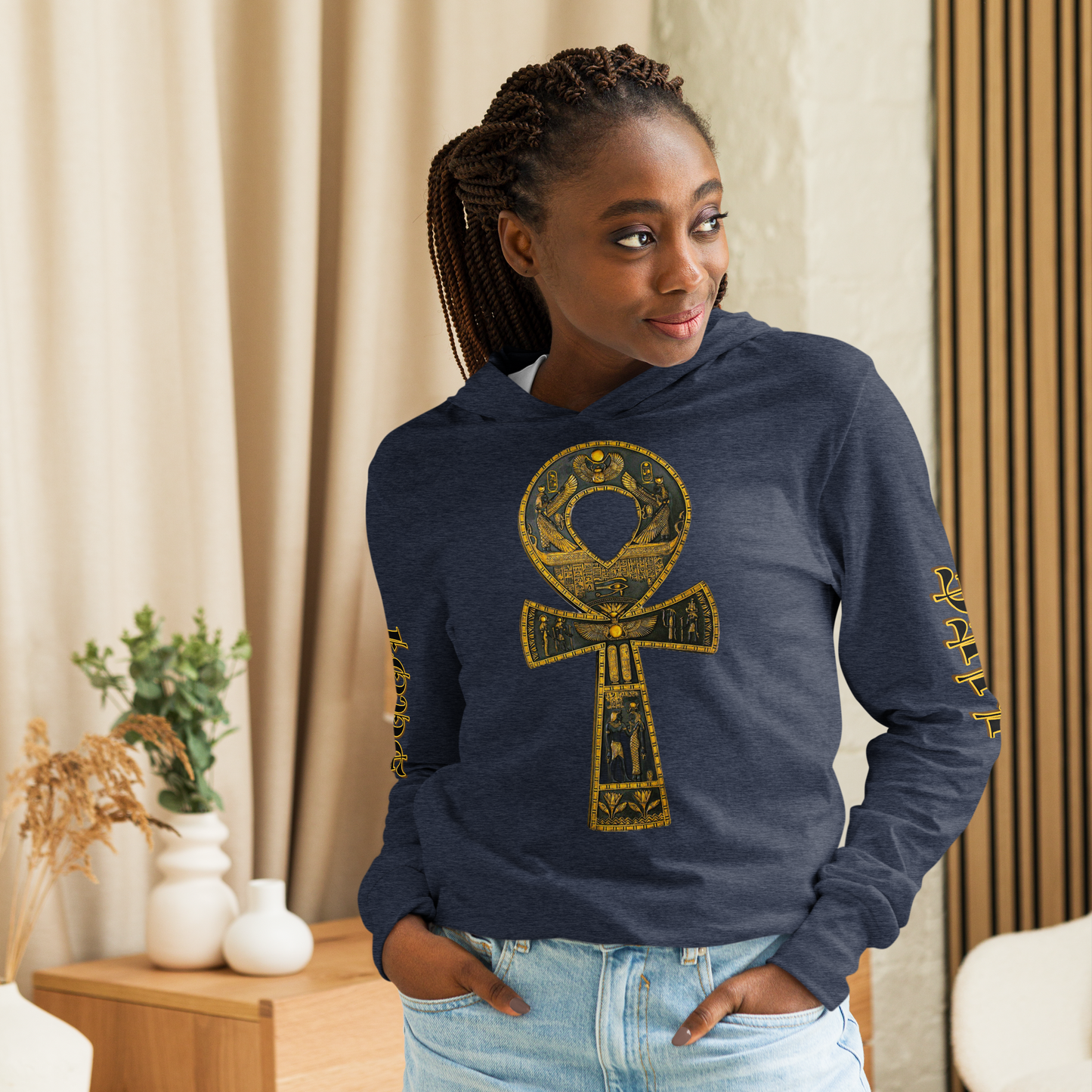 "ANKH" Unisex Hooded Long-sleeve Tee