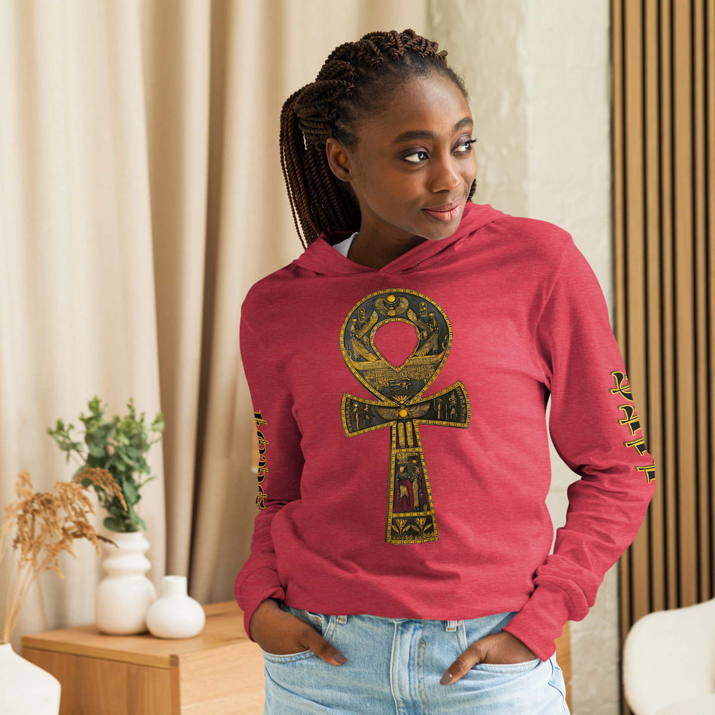 "ANKH" Unisex Hooded Long-sleeve Tee