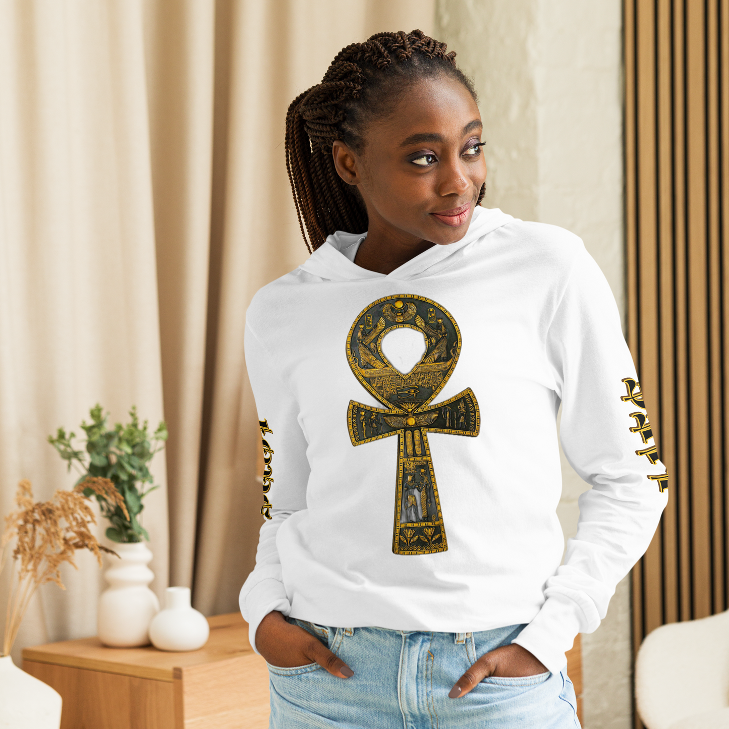 "ANKH" Unisex Hooded Long-sleeve Tee