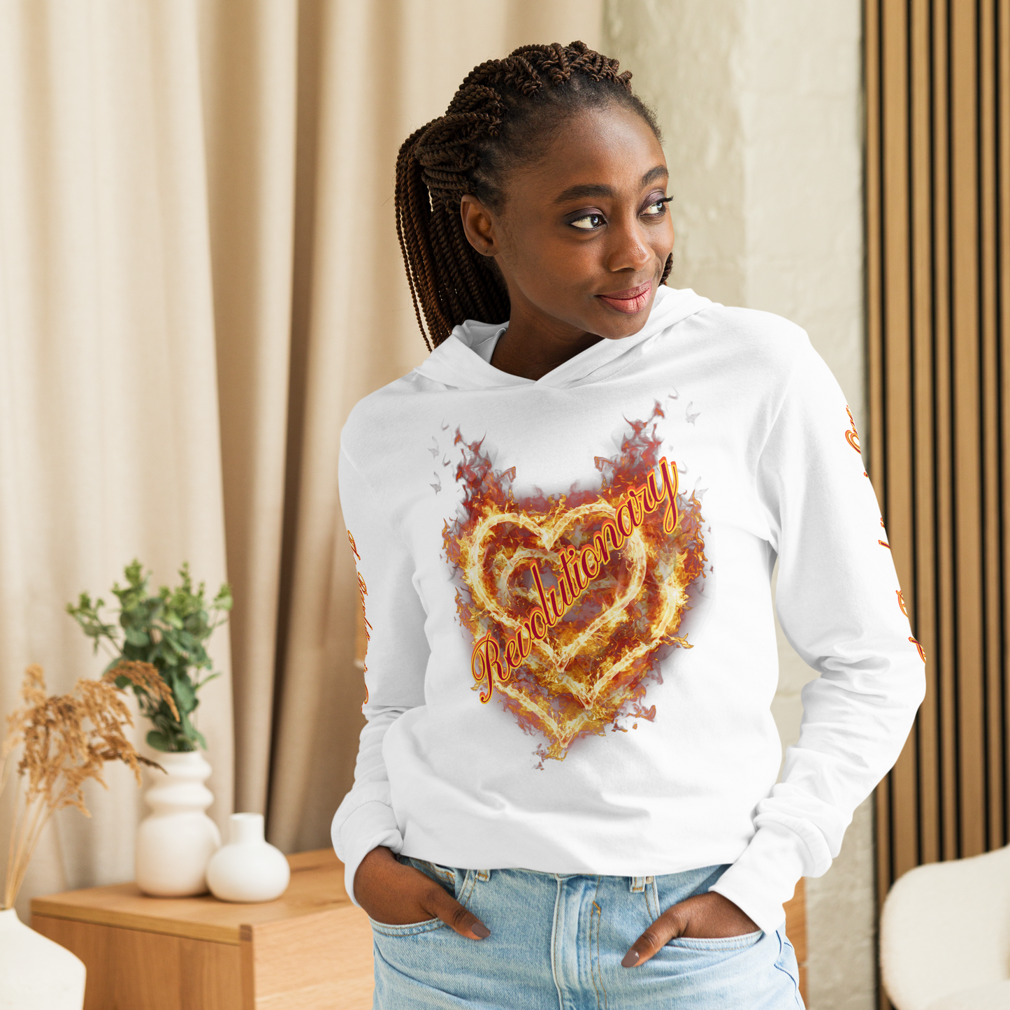 "CORE FIRE" Unisex Hooded Long-sleeve Tee