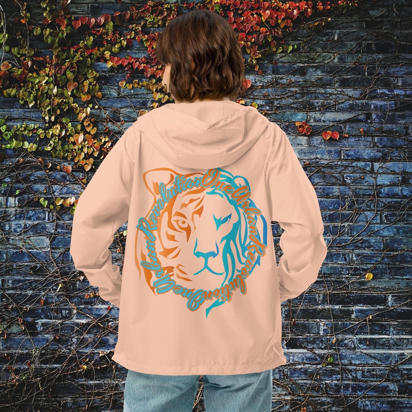 "LION AND TIGER" Unisex Lightweight Zip Up Windbreaker