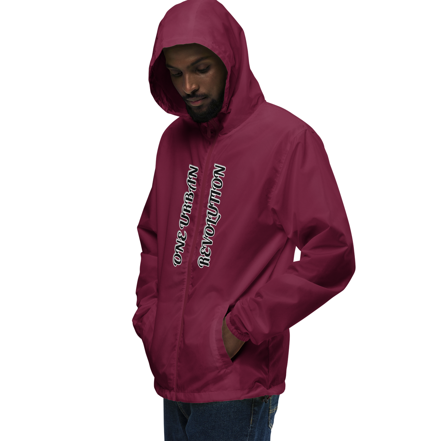 "CONCRETE ROSE" Unisex Lightweight Zip Up Windbreaker