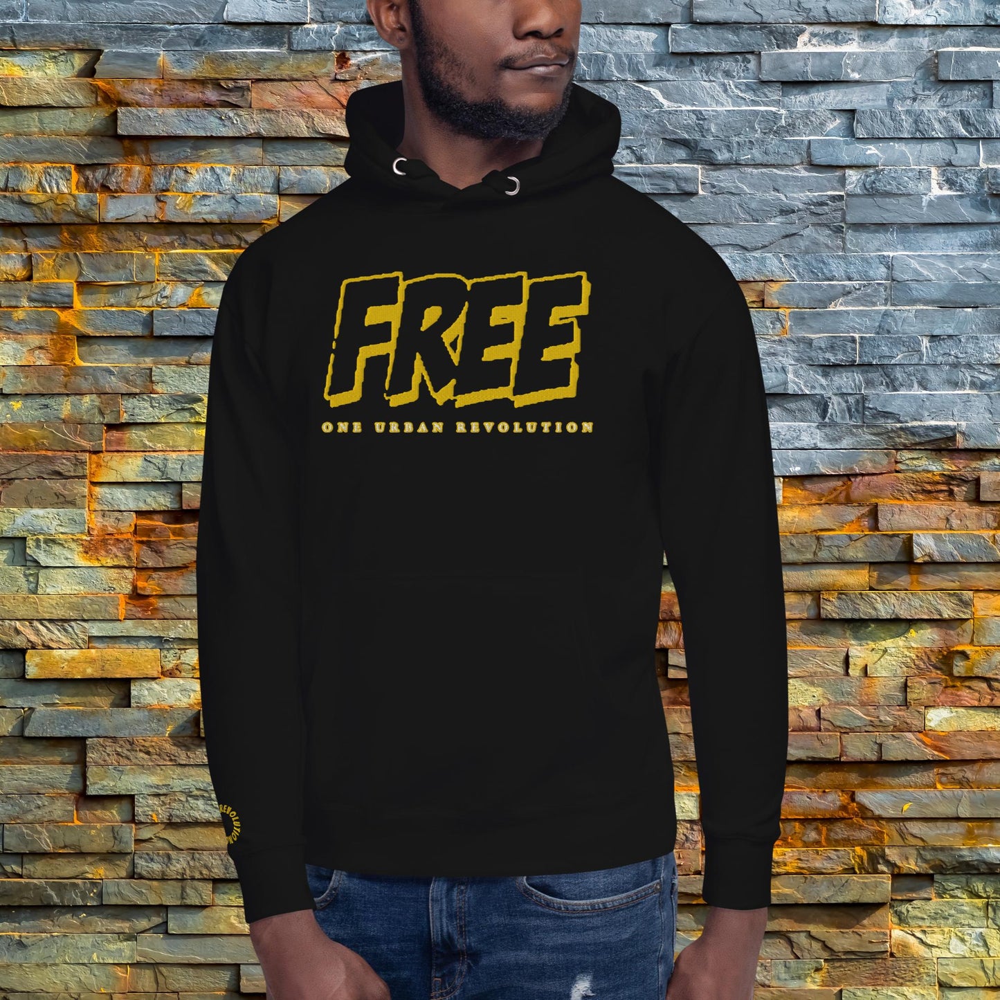 "VINTAGE FREE" Embroidered Unisex Hoodie