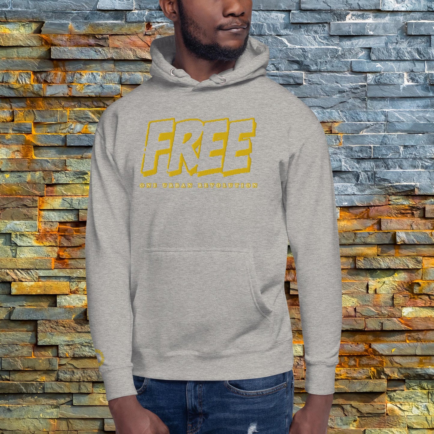 "VINTAGE FREE" Embroidered Unisex Hoodie