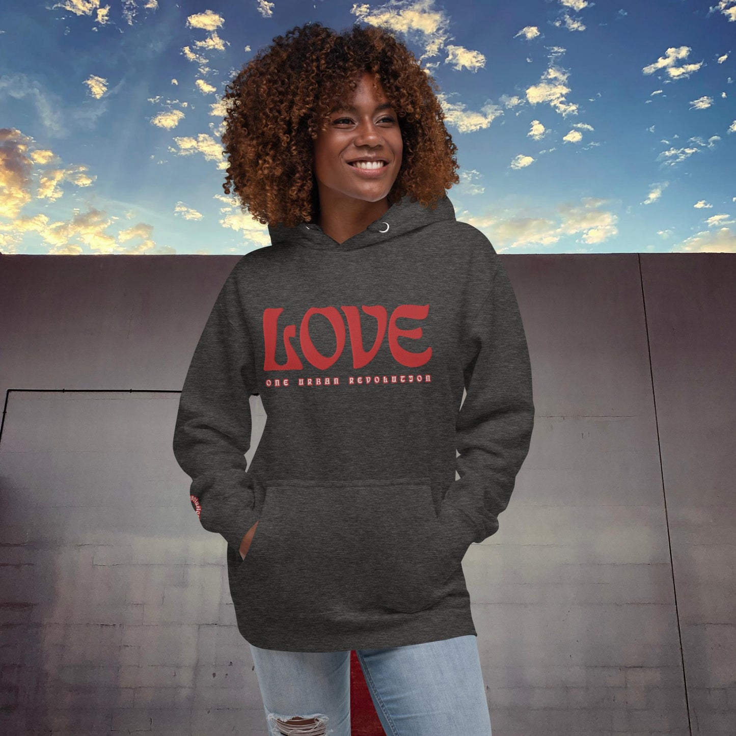 "LOVE" Unisex Embroidered Hoodie