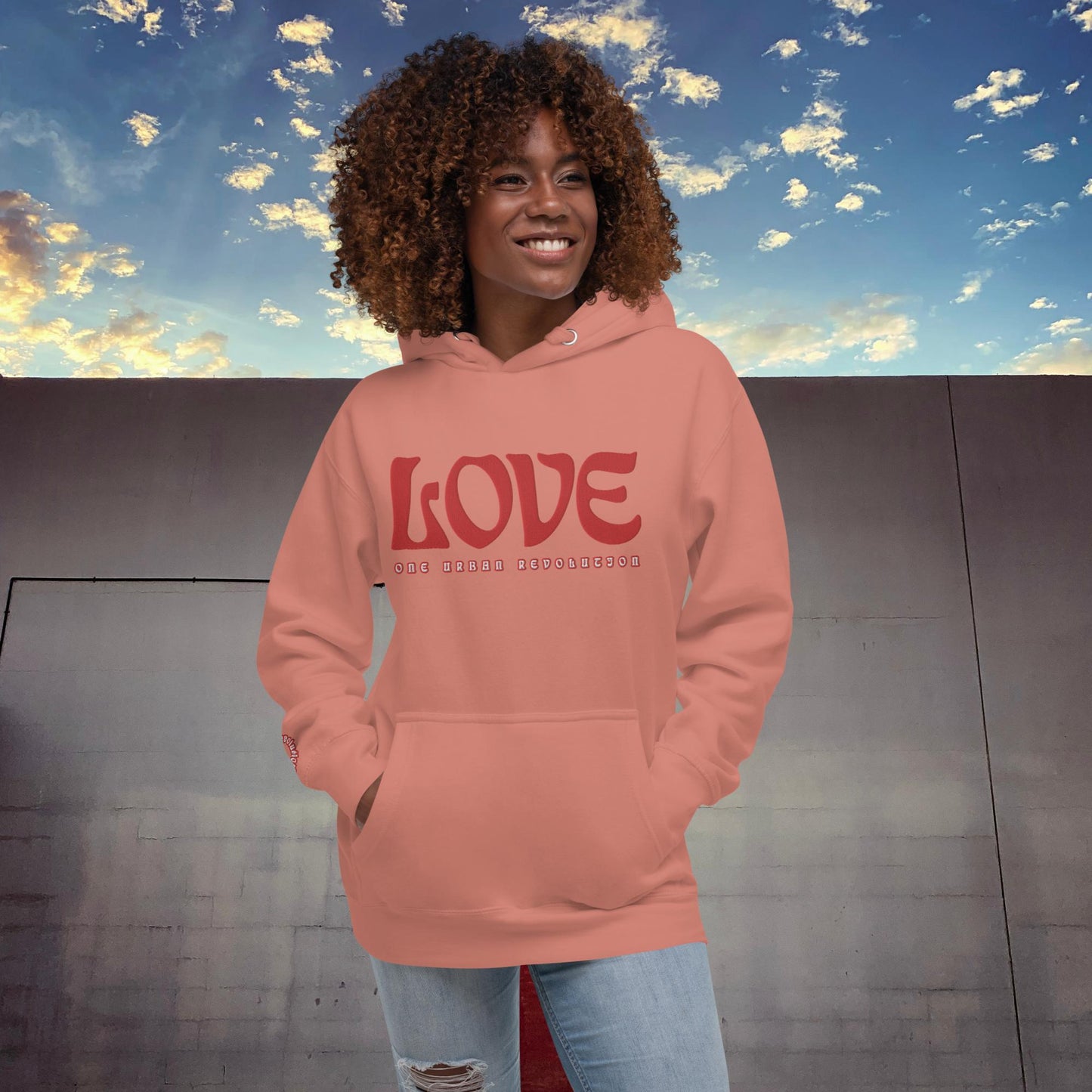 "LOVE" Unisex Embroidered Hoodie