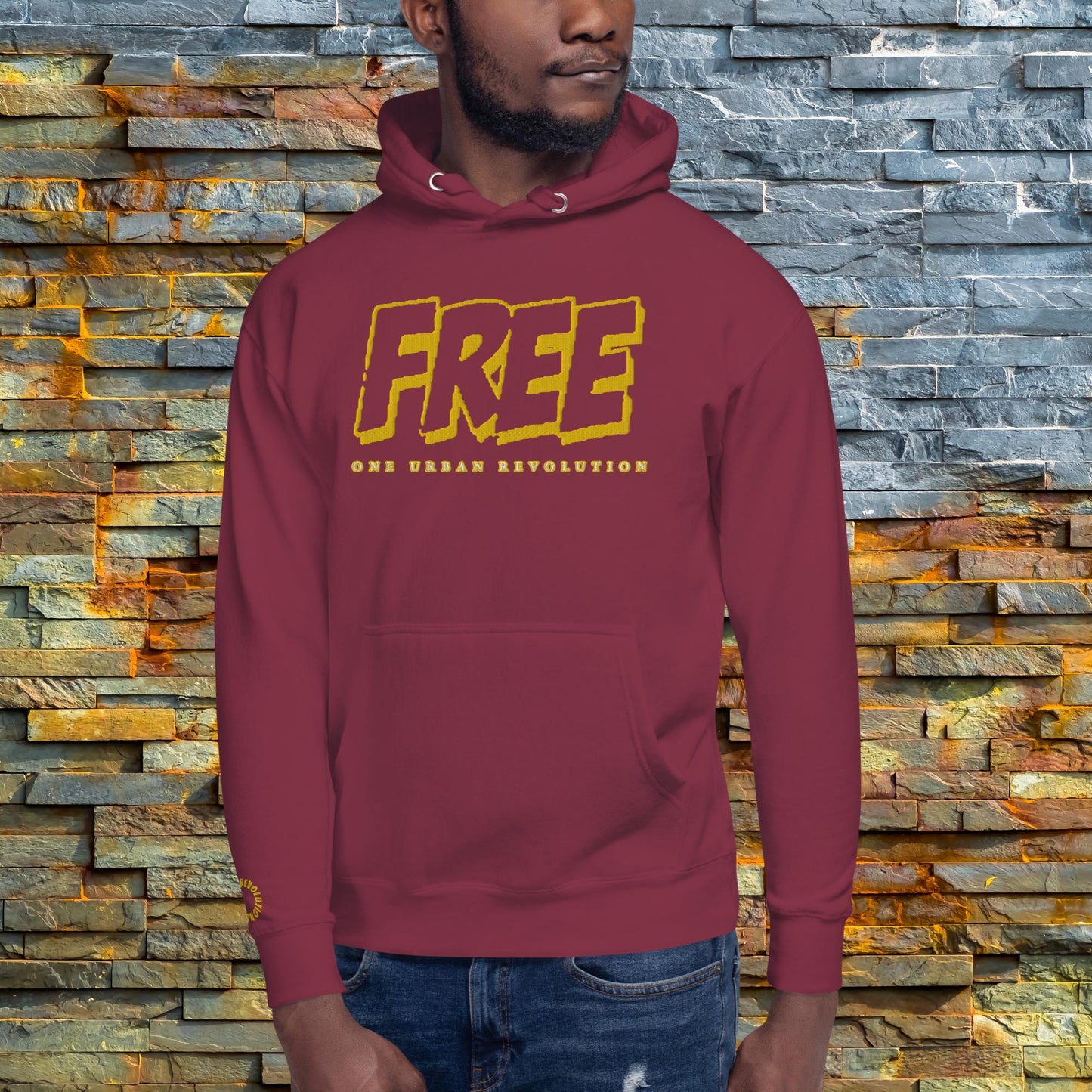 "VINTAGE FREE" Embroidered Unisex Hoodie