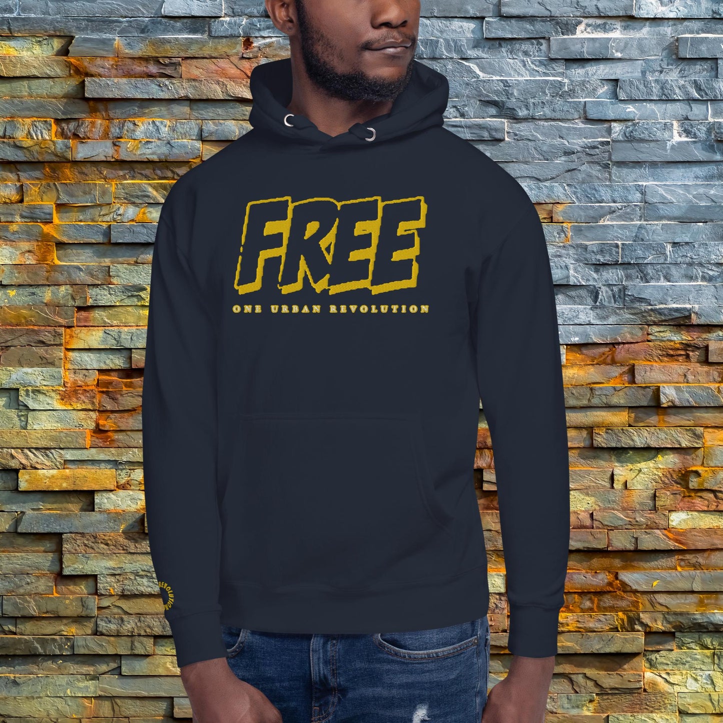 "VINTAGE FREE" Embroidered Unisex Hoodie