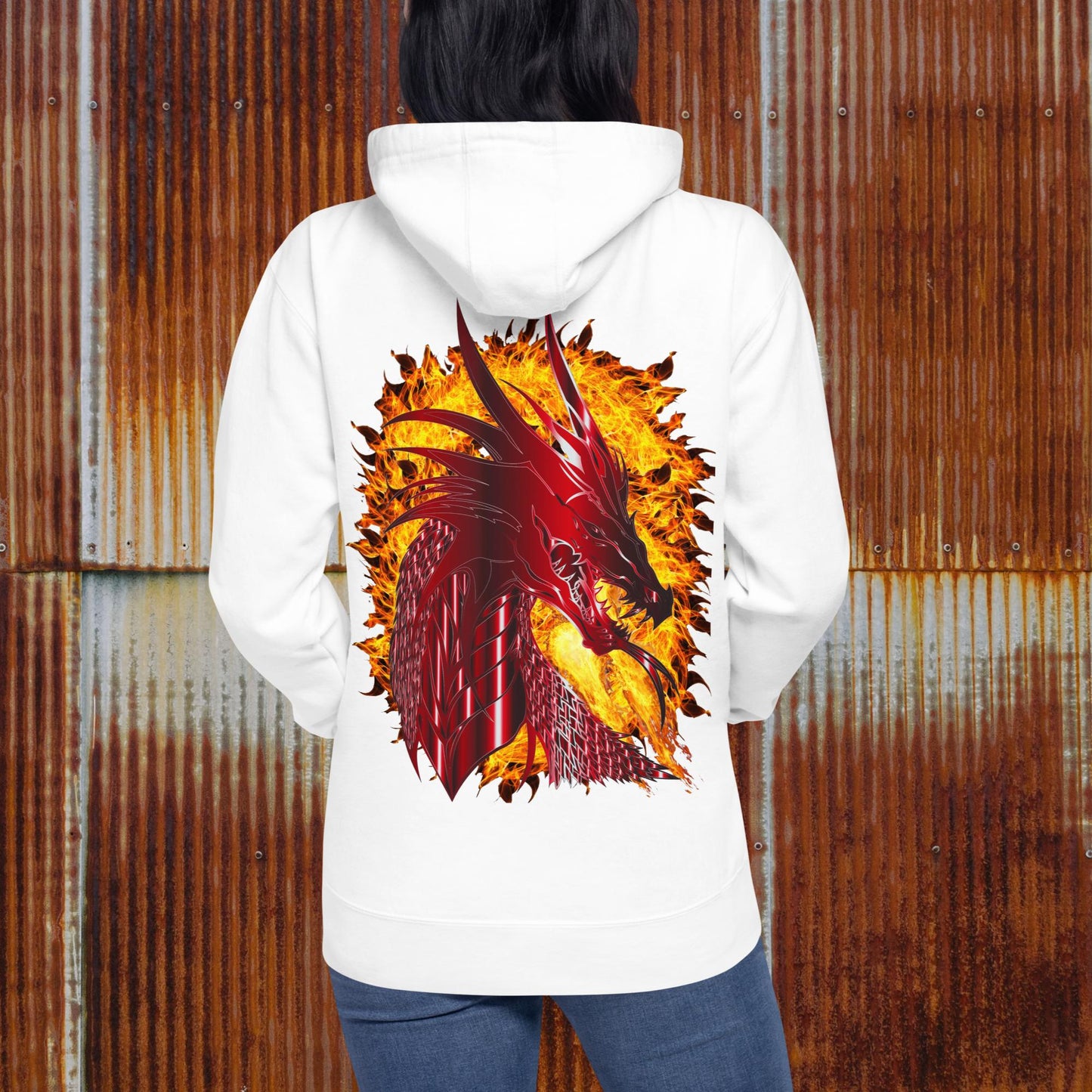 "RED DRAGON" Embroidered Unisex Hoodie