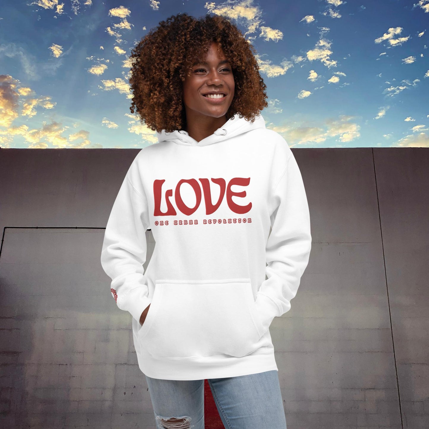 "LOVE" Unisex Embroidered Hoodie