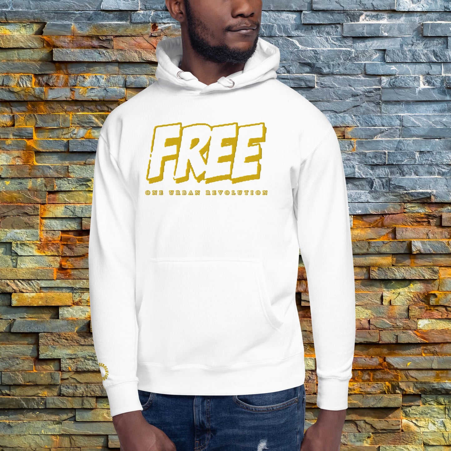 "VINTAGE FREE" Embroidered Unisex Hoodie