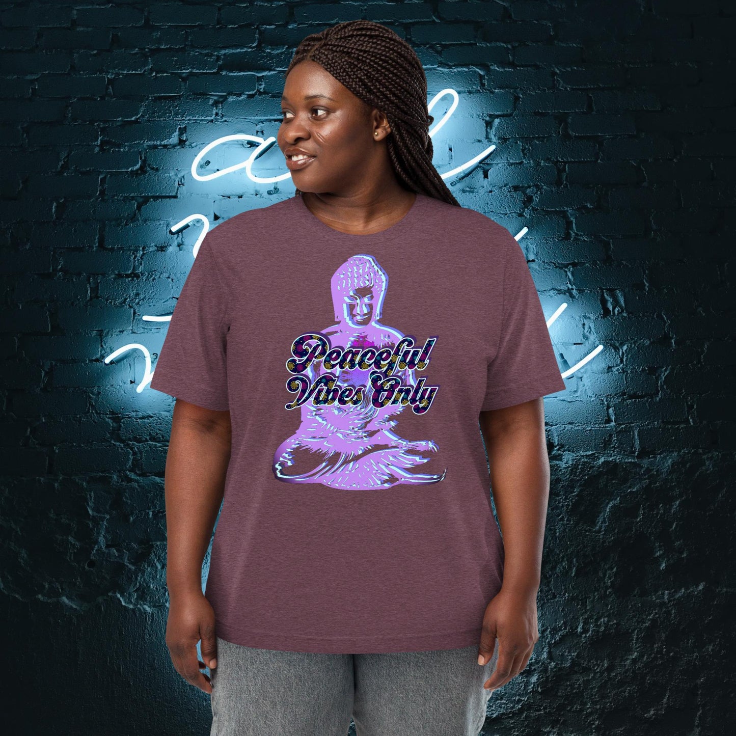 "PEACEFUL VIBES ONLY" Unisex Tri-blend T-shirt