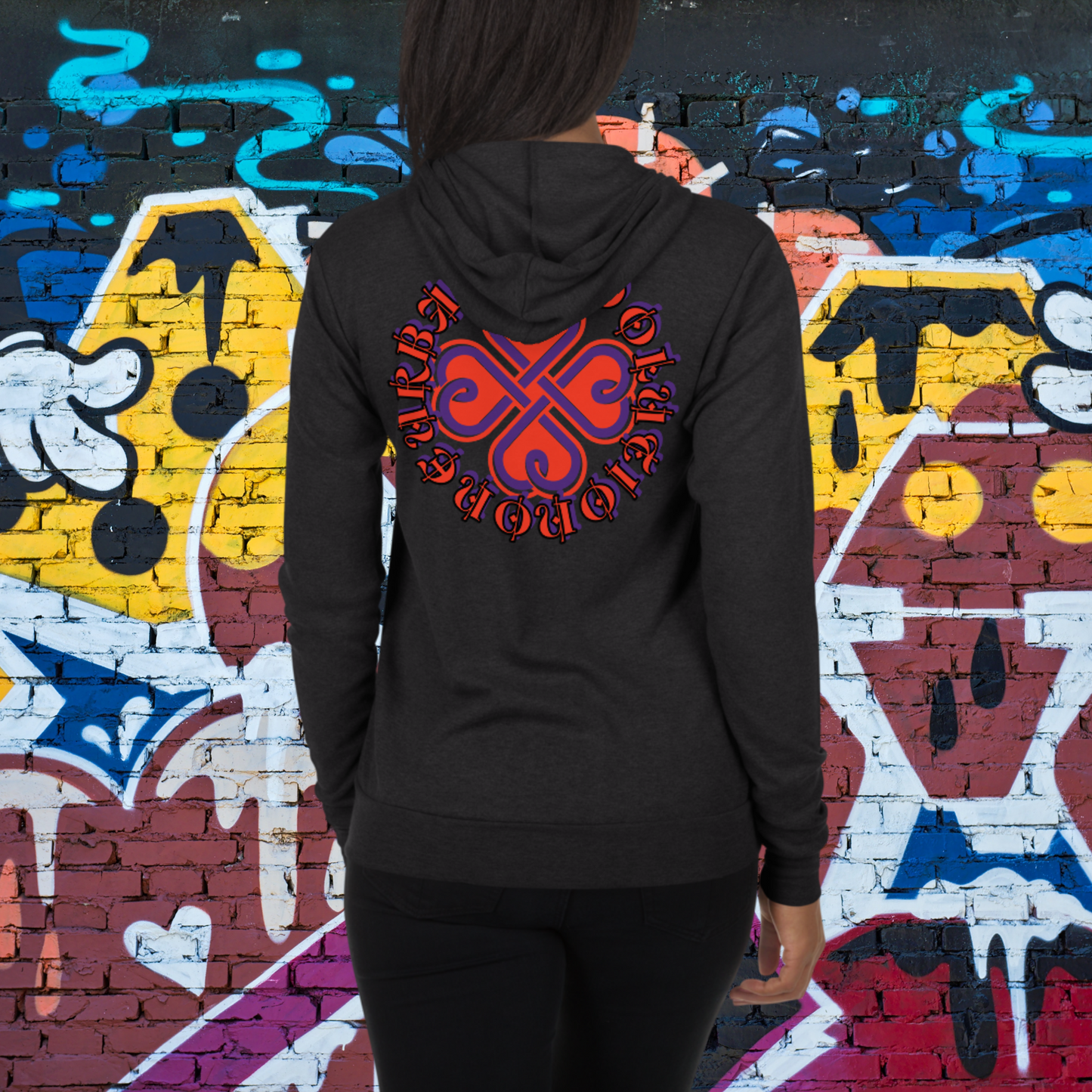 "LOVE 8" Unisex Lightweight Zip Hoodie