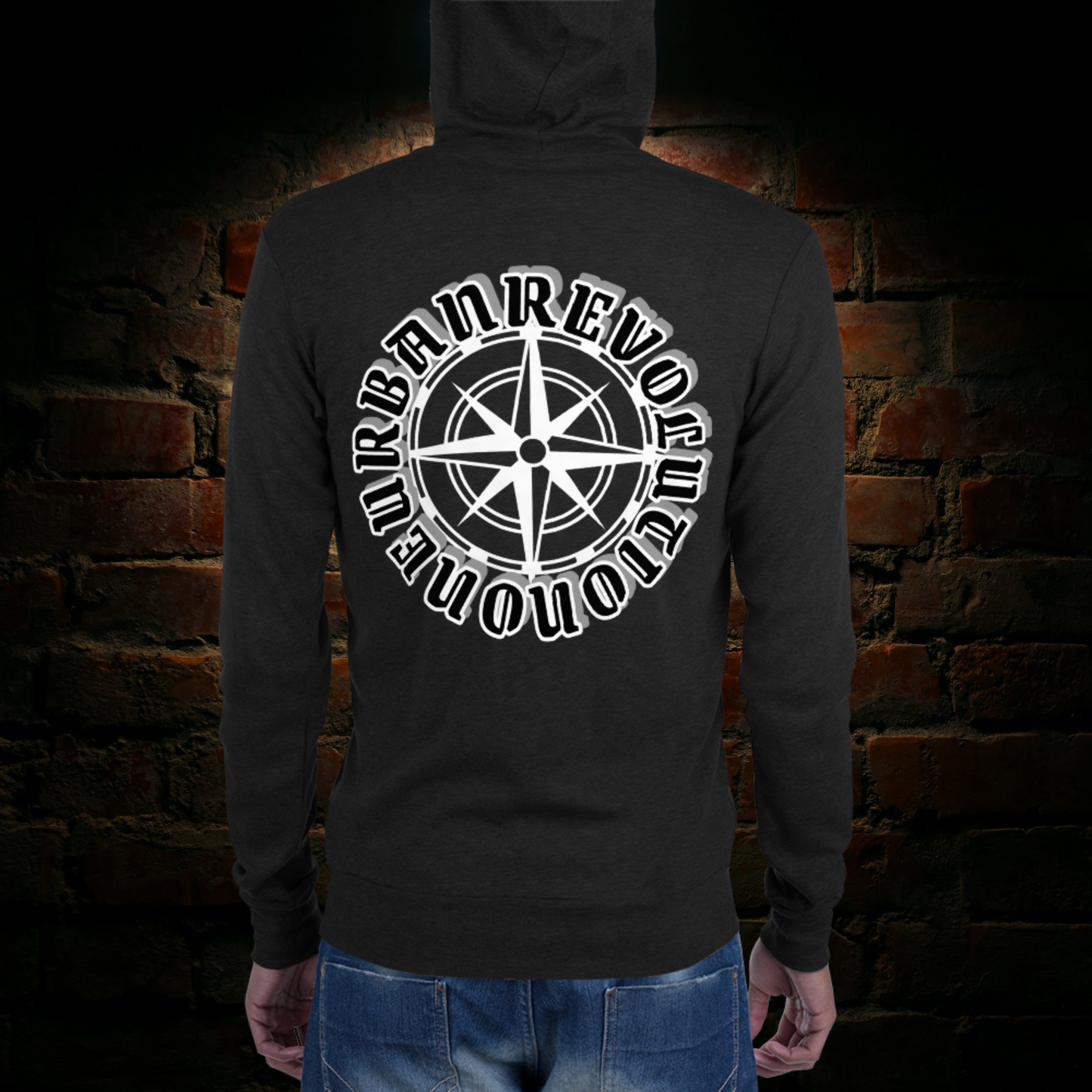 "MORAL COMPASS" Unisex Lightweight Zip Hoodie