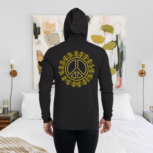 "PEACE" Unisex Lightweight Zip Hoodie (Yellow Theme)