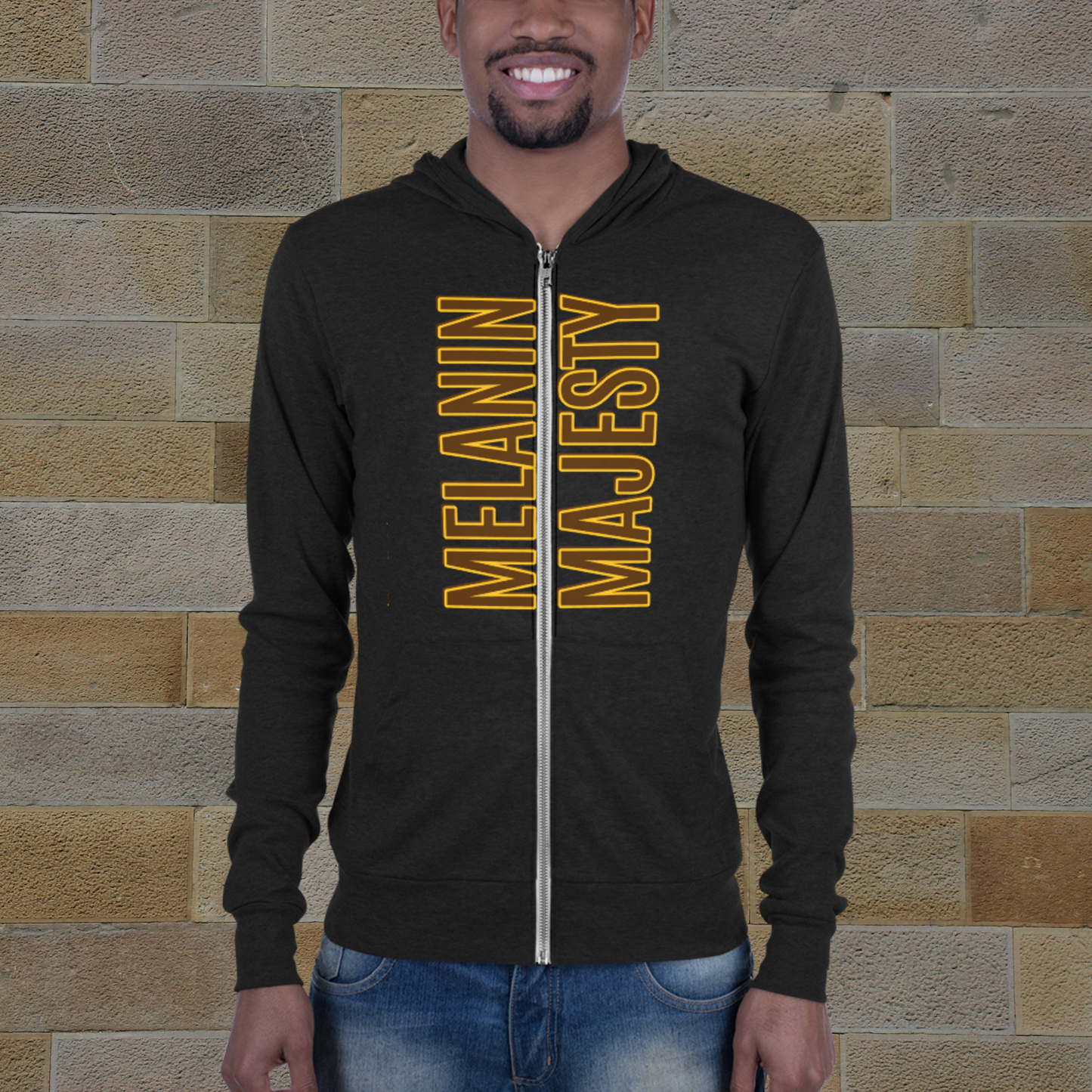 "MELANIN MAJESTY" Unisex Lightweight Zip Hoodie (Solar Theme)