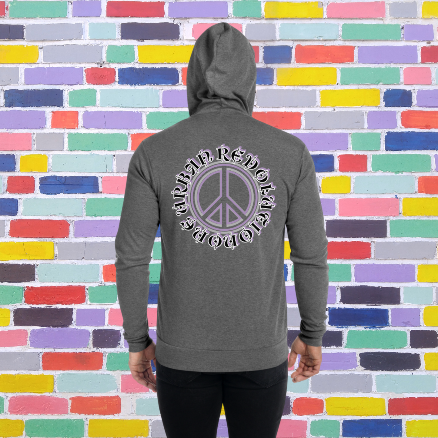 "PEACE" Unisex Lightweight Zip Hoodie (Lavender Theme)