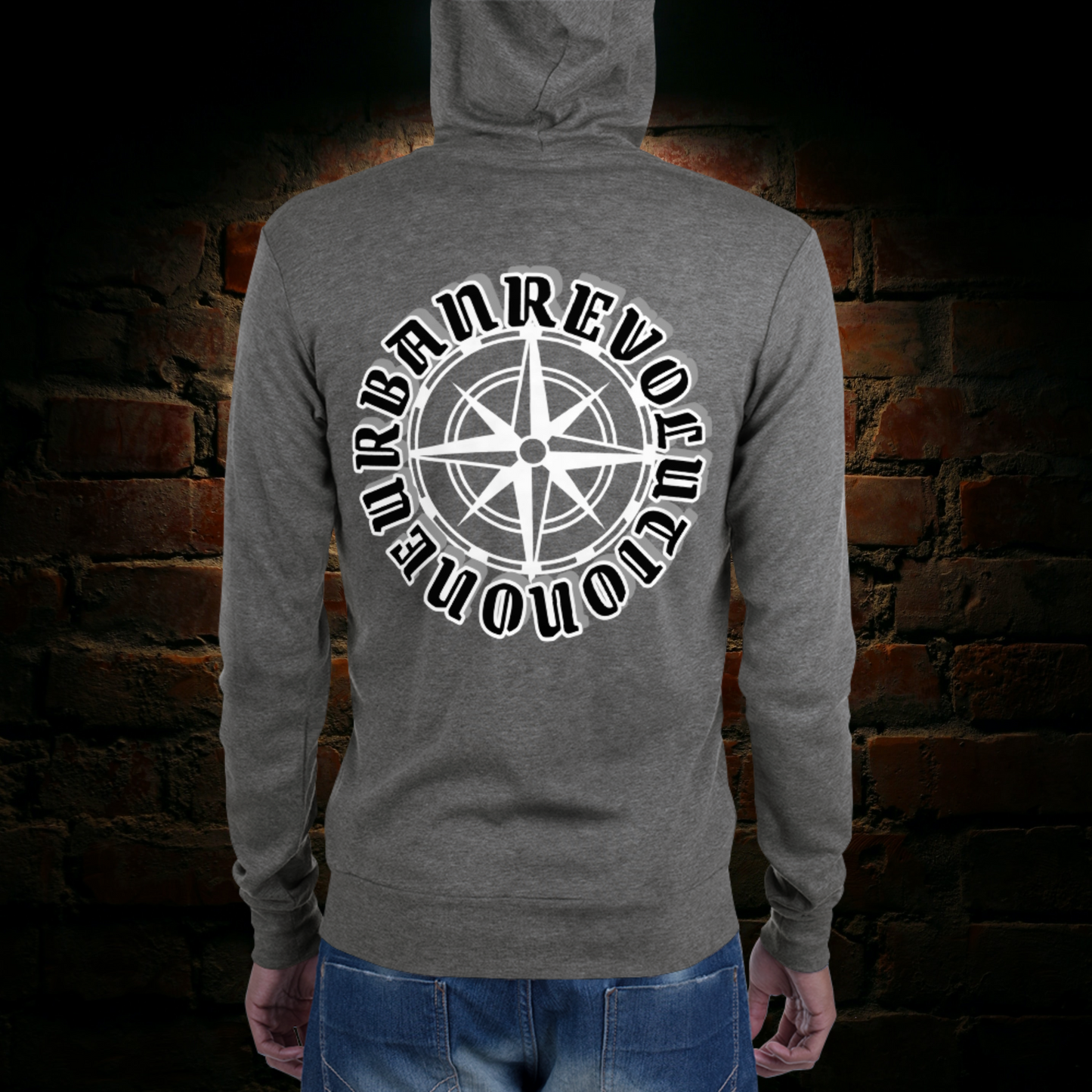 "MORAL COMPASS" Unisex Lightweight Zip Hoodie