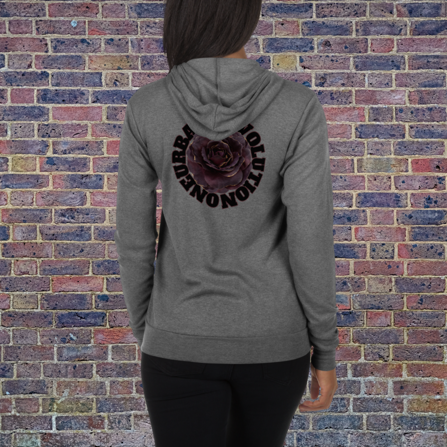 "X" Unisex Lightweight Zip Hoodie (Regal Rose Theme)