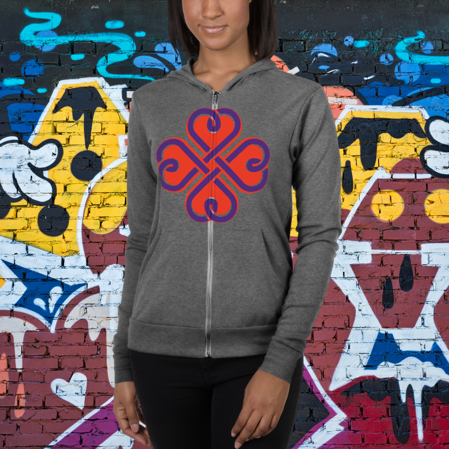 "LOVE 8" Unisex Lightweight Zip Hoodie