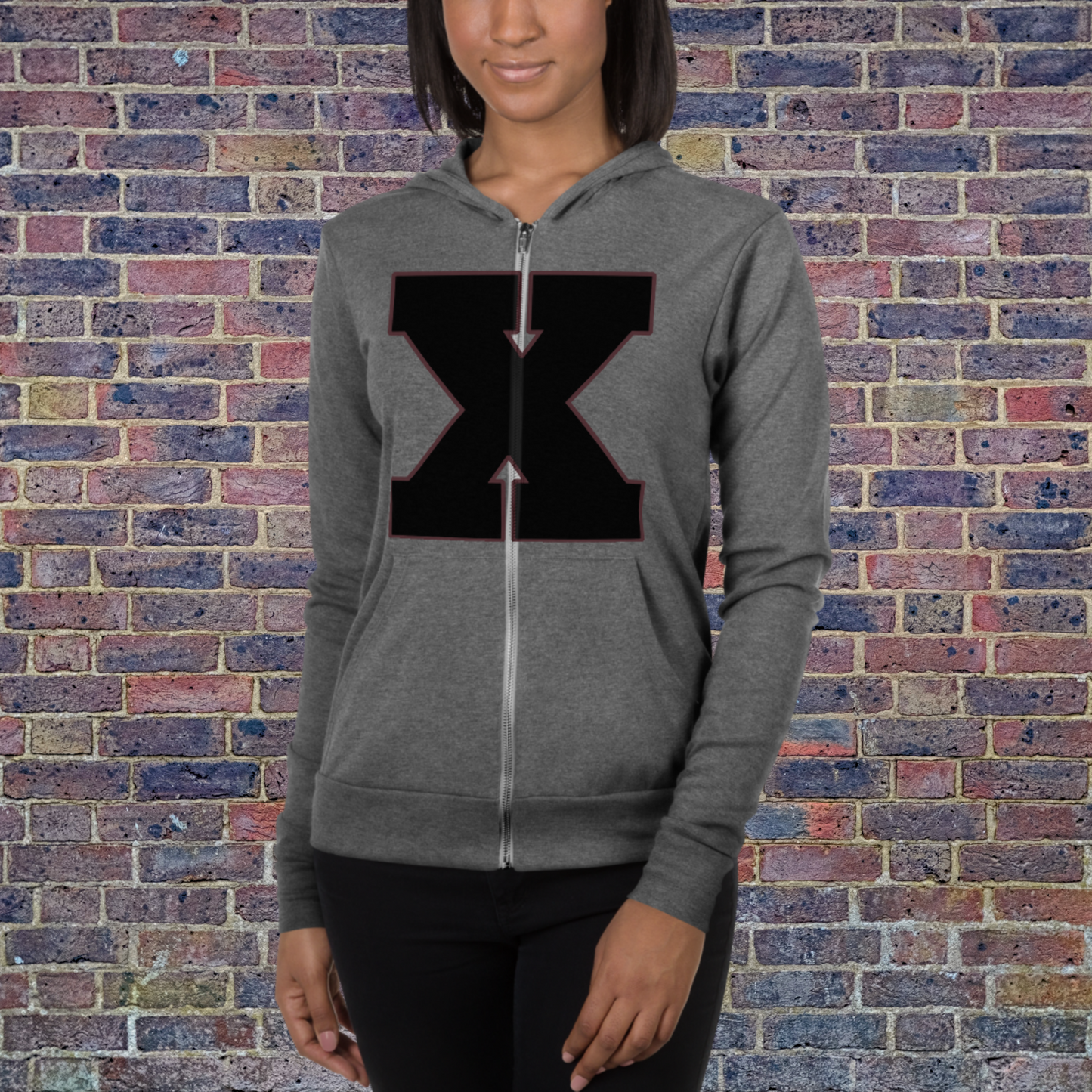 "X" Unisex Lightweight Zip Hoodie (Regal Rose Theme)