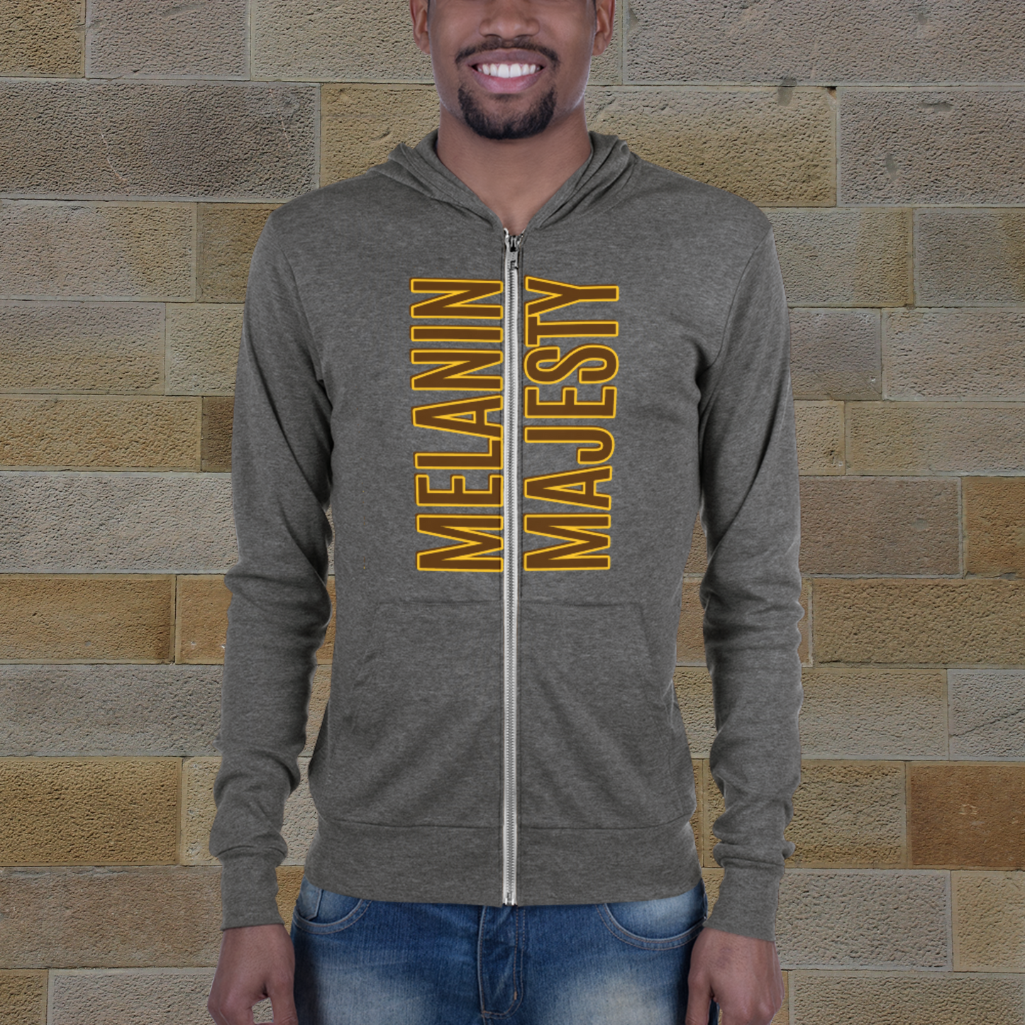 "MELANIN MAJESTY" Unisex Lightweight Zip Hoodie (Solar Theme)