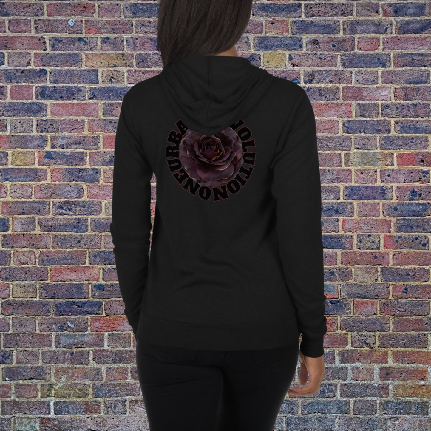 "X" Unisex Lightweight Zip Hoodie (Regal Rose Theme)