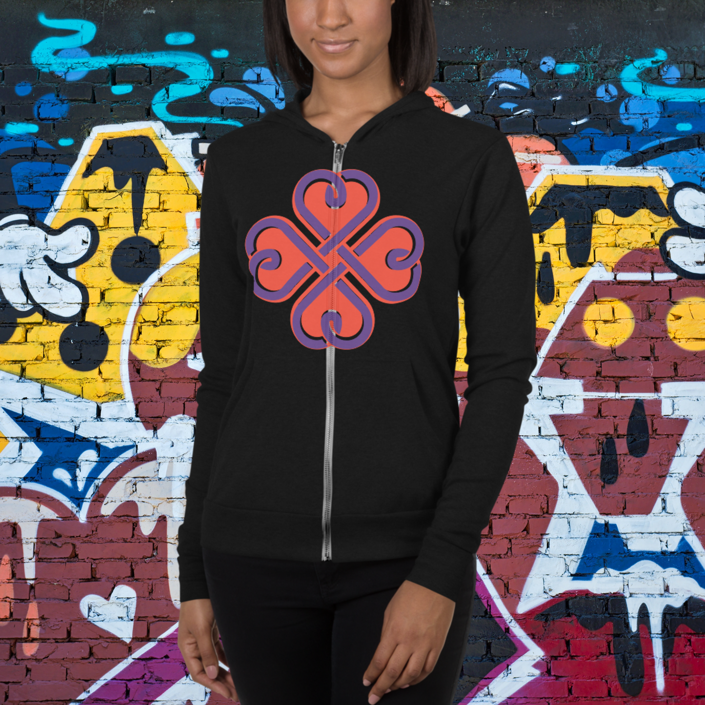 "LOVE 8" Unisex Lightweight Zip Hoodie