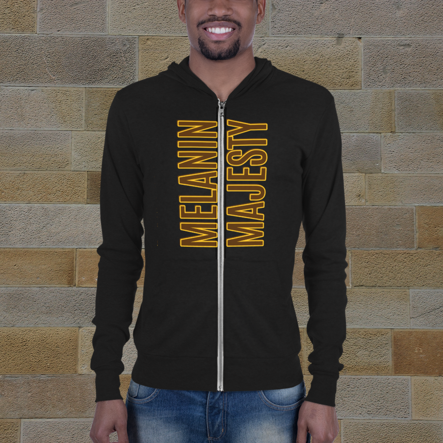 "MELANIN MAJESTY" Unisex Lightweight Zip Hoodie (Solar Theme)