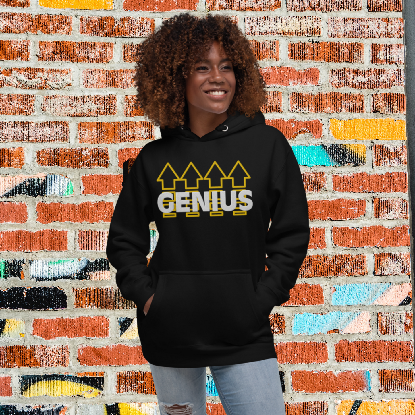 "GENIUS" Unisex Embroidered Hoodie