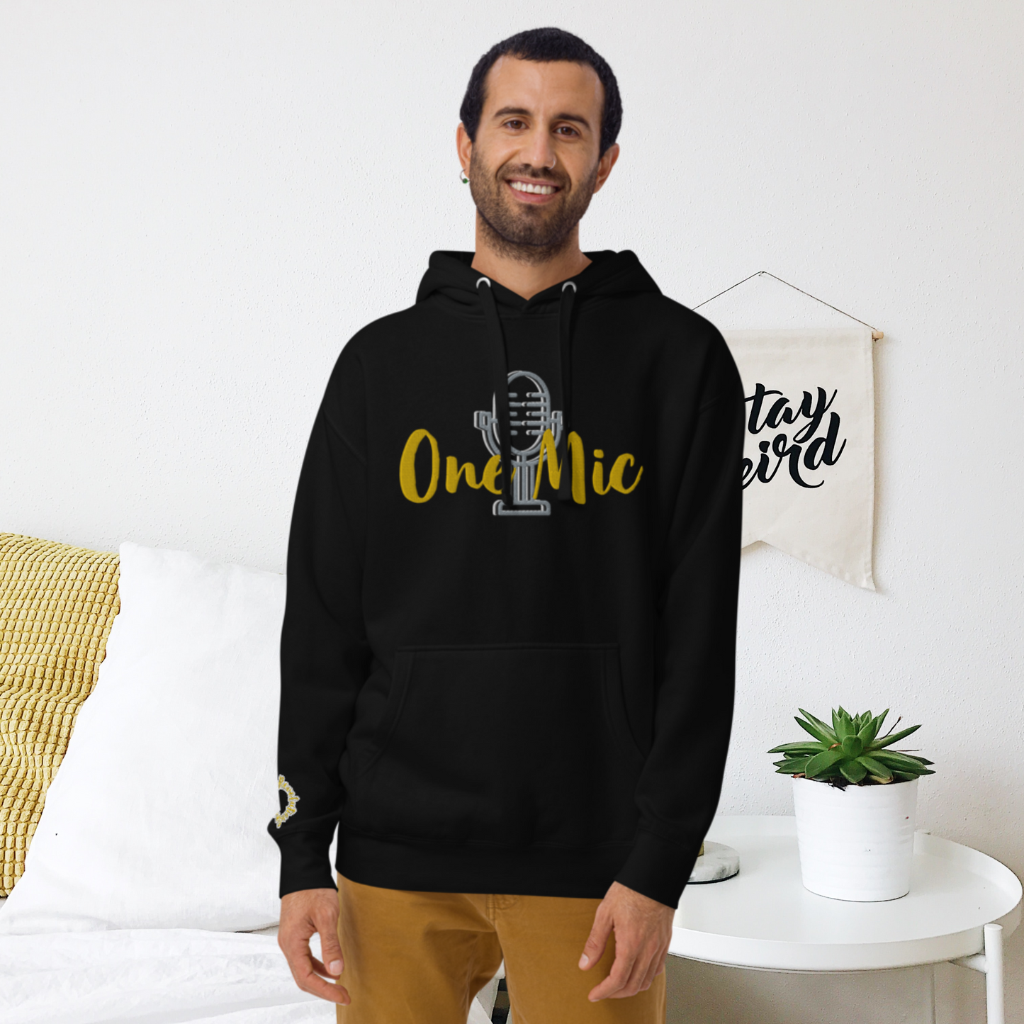 "ONE MIC" Unisex Embroidered Hoodie