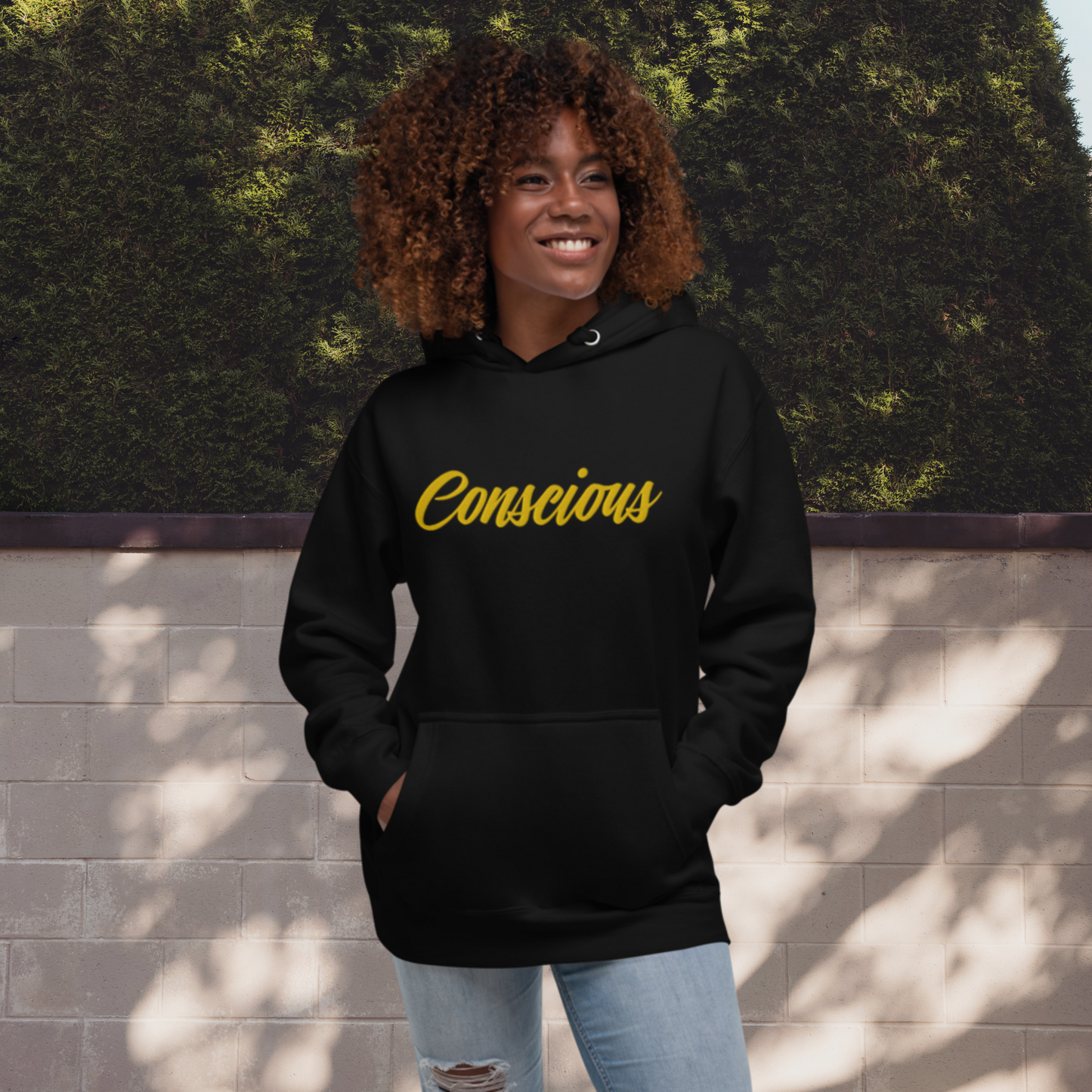 "CONSCIOUS" Unisex Embroidered Hoodie (Solar Theme)