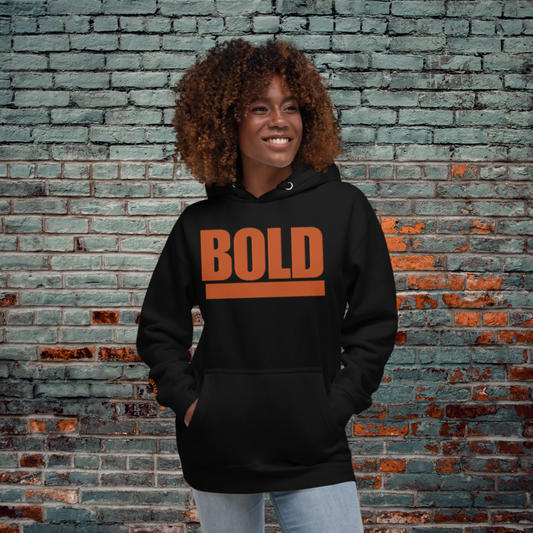 "BOLD" Unisex Embroidered Hoodie (Orange Theme)