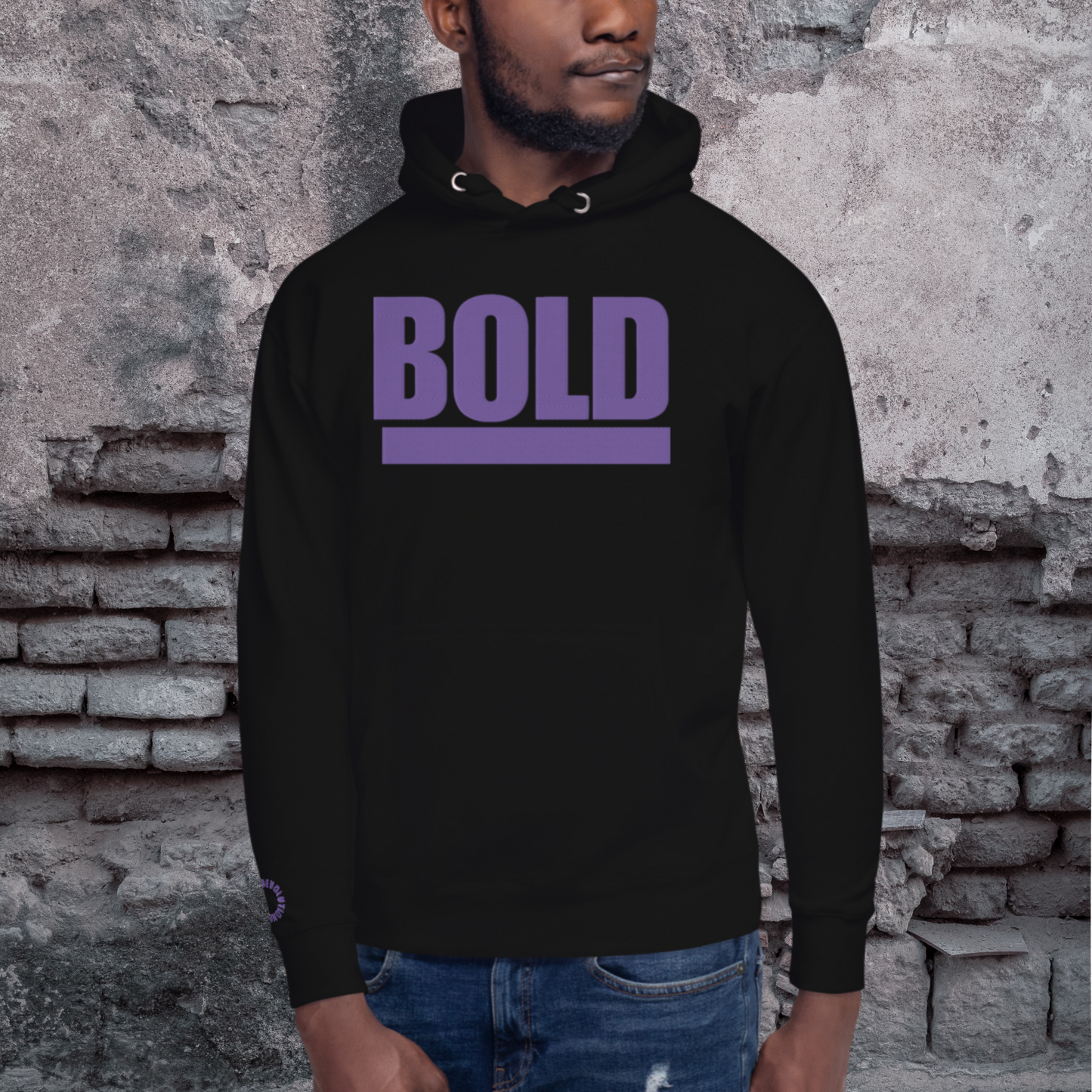 "BOLD" Unisex Embroidered Hoodie (Purple Theme)