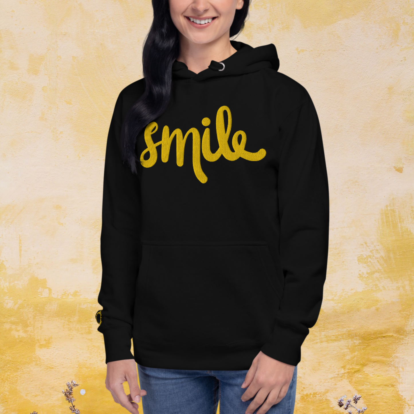 "SMILE" Unisex Embroidered Hoodie