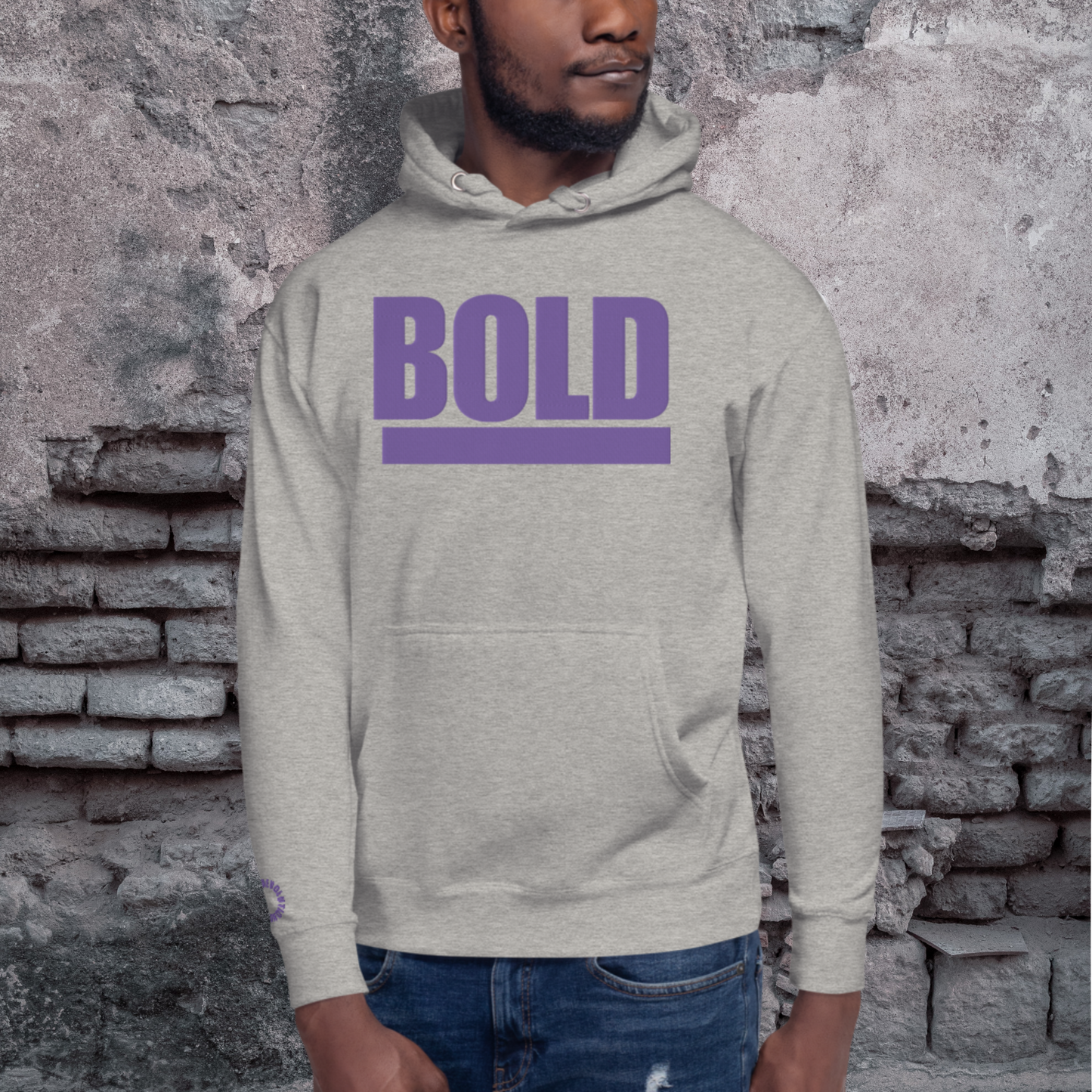 "BOLD" Unisex Embroidered Hoodie (Purple Theme)