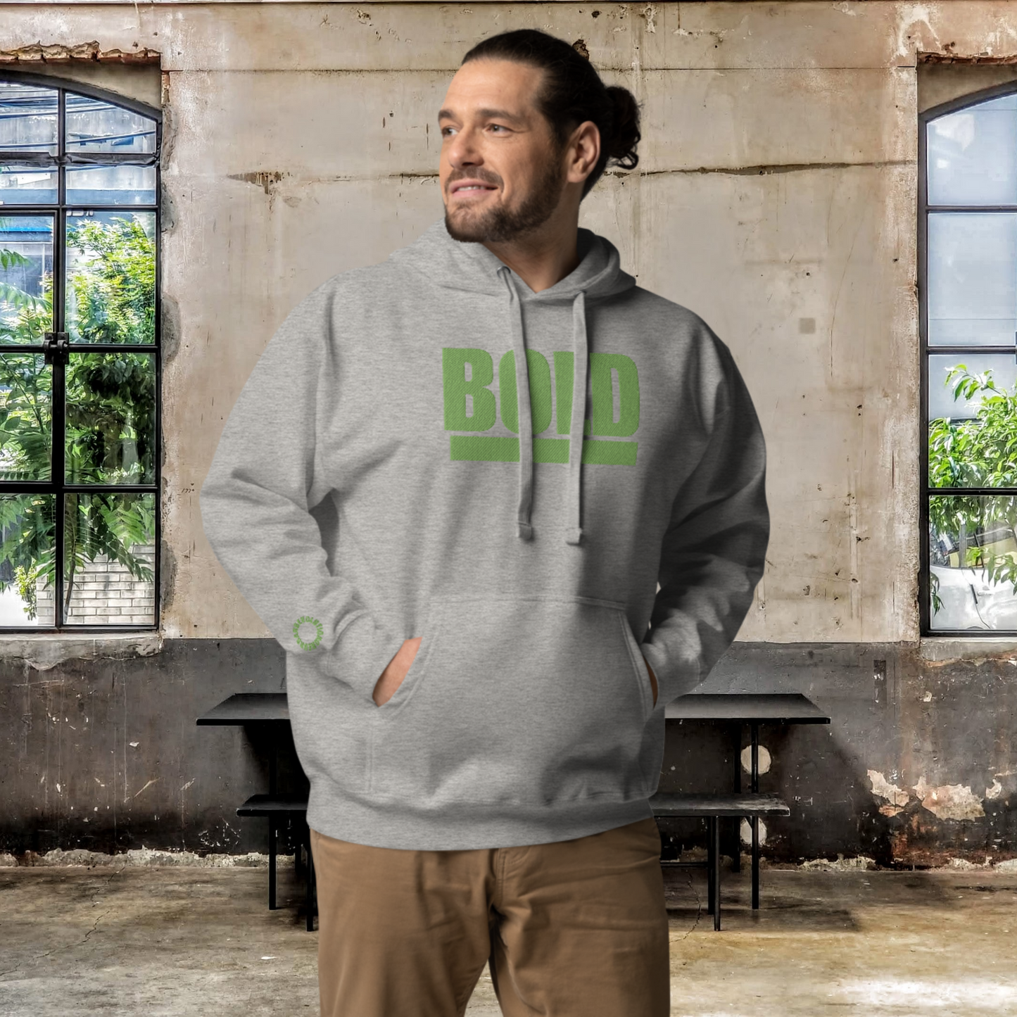 "BOLD" Unisex Embroidered Hoodie (Green Theme)