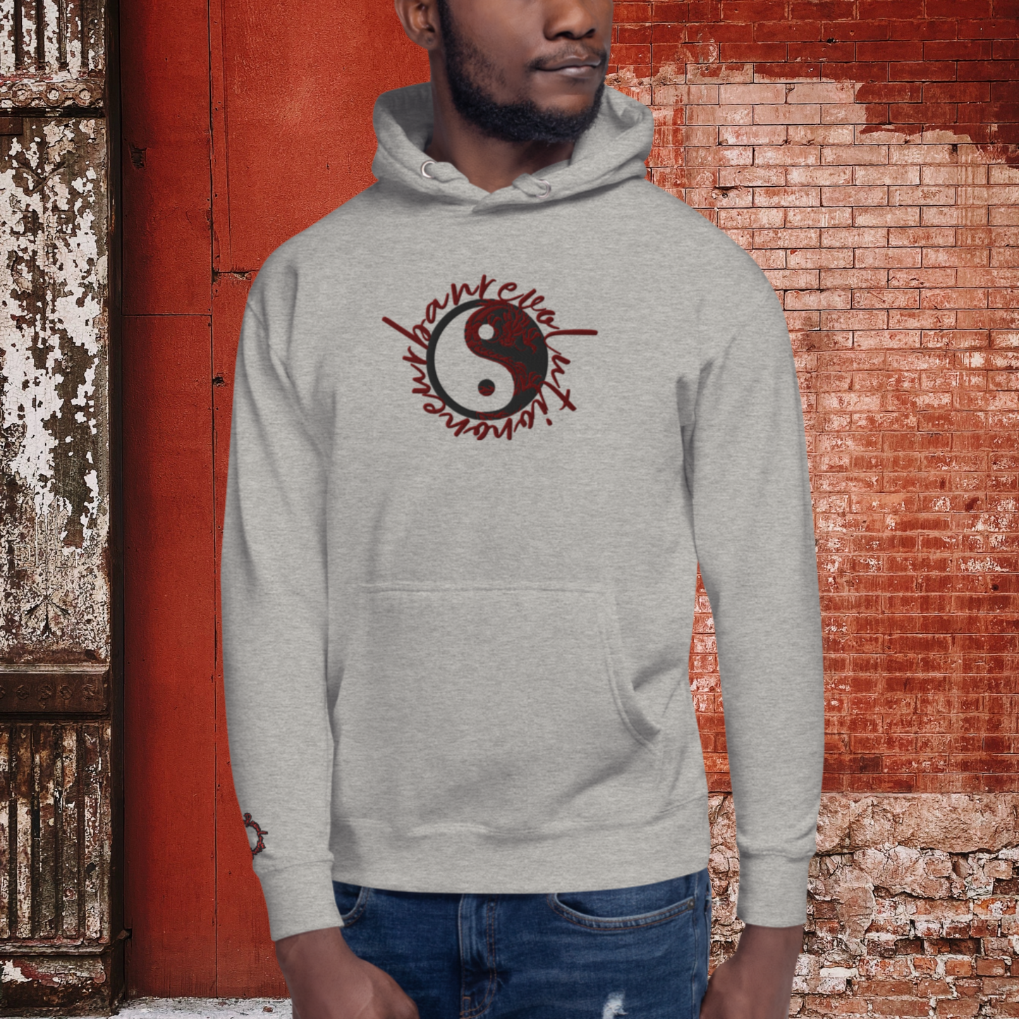 "RED DRAGON YIN AND YANG" Unisex Embroidered Hoodie