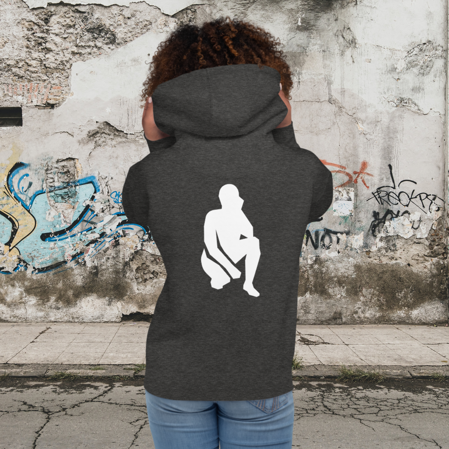 "KNEELING FOR JUSTICE" Unisex Classic Hoodie (White Silhouette)