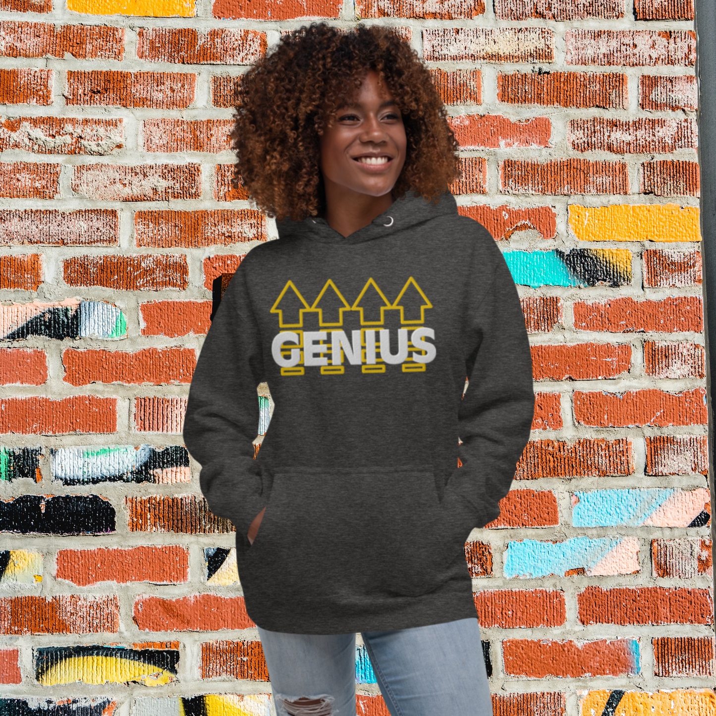 "GENIUS" Unisex Embroidered Hoodie