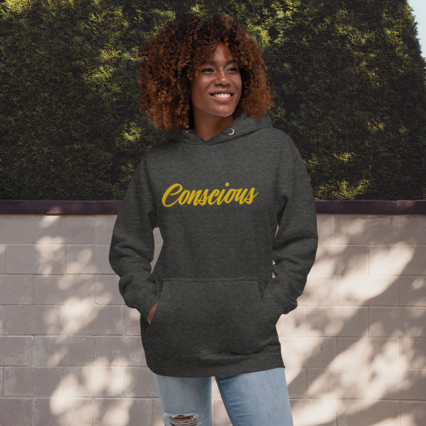 "CONSCIOUS" Unisex Embroidered Hoodie (Solar Theme)